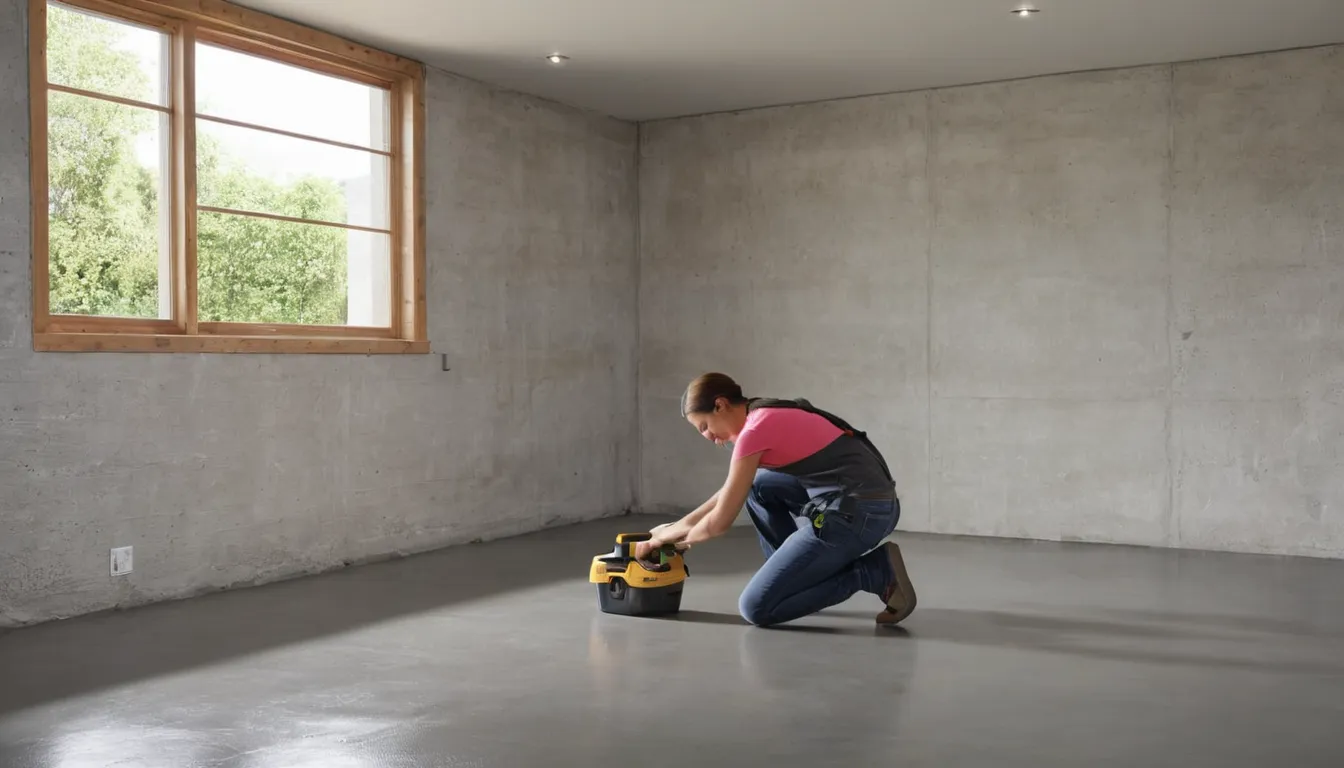 Freshly coated concrete basement floor in a Lansdale area home with soft natural light