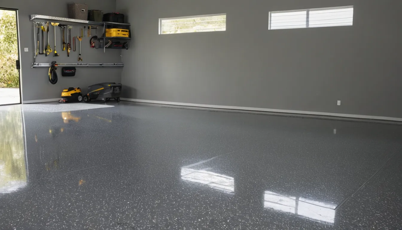 Homeowner and a friendly provider reviewing a freshly coated polyaspartic garage floor in a Lansdale home